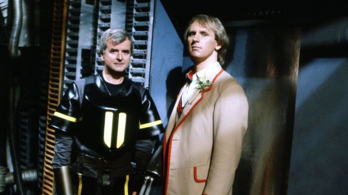 Rodney Bewes and Peter Davison in Doctor Who