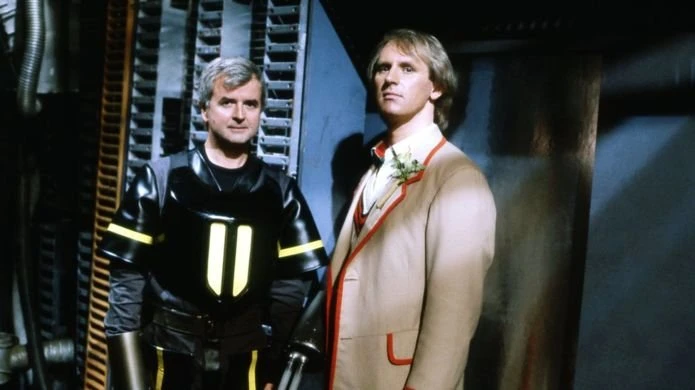 Rodney Bewes and Peter Davison in Doctor Who